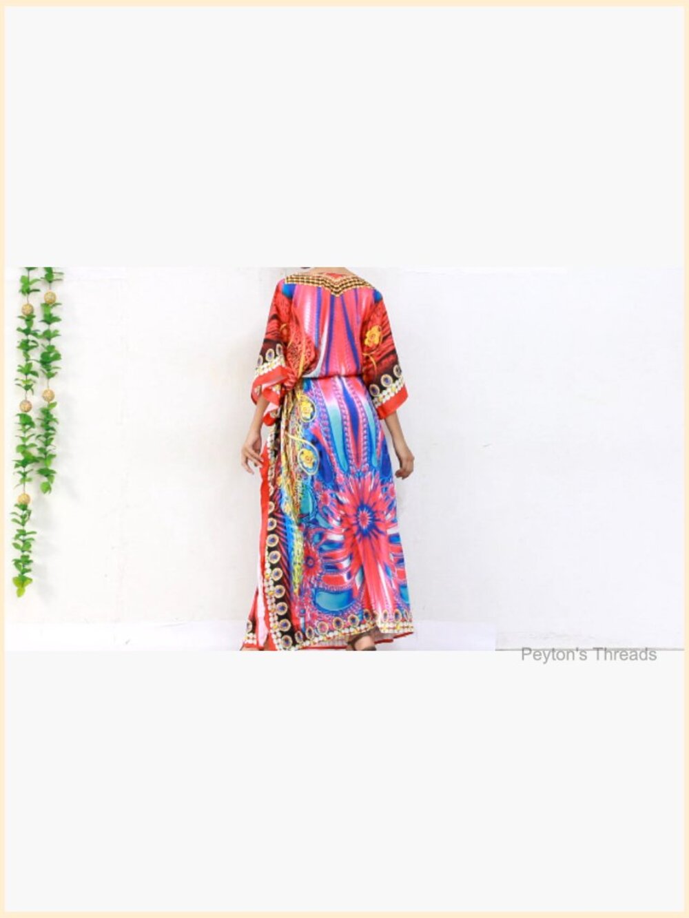Women's Caftan Long Boho Evening Gown Cover Up One Size - Picture 6 of 6